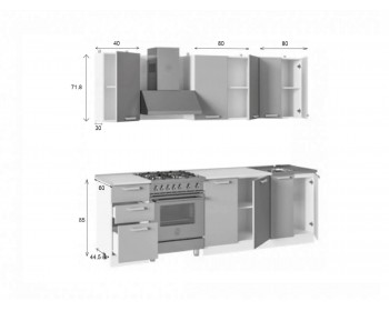 Кухонный гарнитур МДФ 2000 с фотопечатью Яблоневый цвет