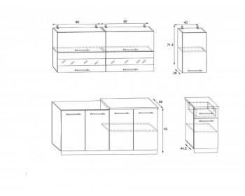 Кухонный гарнитур МДФ Техно 2000 Компоновка №2 (Белый снег софт/Слива софт,