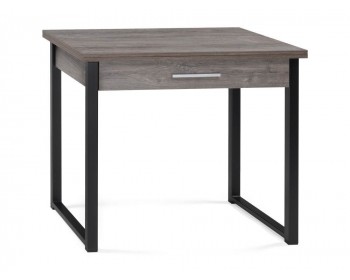 Обеденный стол Ибби 90(128)х64х77 рошелье / черный матовый деревянный