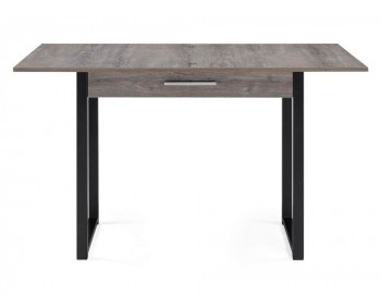 Кухонный стол Ибби 90(128)х64х77 рошелье / черный матовый деревянный