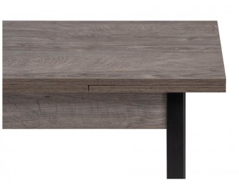 Обеденный стол Форли 110(170)х67х77 рошелье / черный матовый деревянный