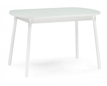 Обеденный стол Агат белый / белый стеклянный