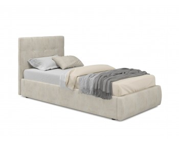 Мягкая кровать Selesta 900 кожа кремовый с подъемным механизмом с матрасом ГОСТ