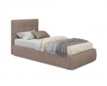 Мягкая кровать Selesta 900 кожа латте с подъемным механизмом с матрасом PROMO B COCOS