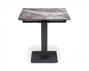 Обеденный стол Бугун мрамор серый / черный стеклянный