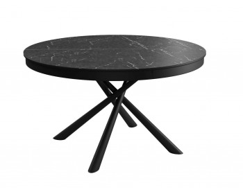 Обеденный стол DikLine KR120 мрамор черный Калаката/опоры черные