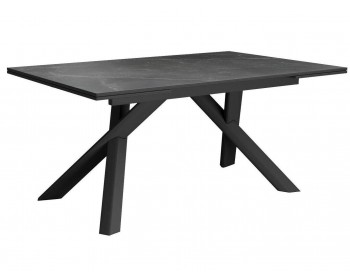 Кухонный стол DikLine KX160 мрамор черный Марквин/опоры черные