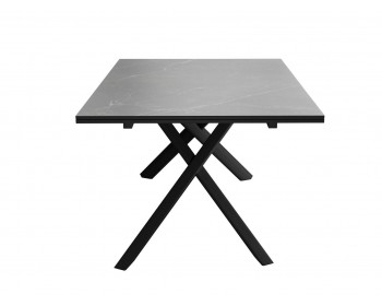 Обеденный стол DikLine KX160 мрамор черный Марквин/опоры черные