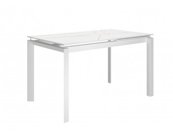Обеденный стол DikLine KT120 мрамор белый Лотус/опоры белые