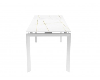 Обеденный стол DikLine KT120 мрамор белый Лотус/опоры белые
