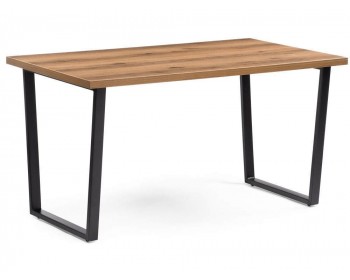 Обеденный стол Лота Лофт 140 25 мм дуб делано темный / черный матовый дере