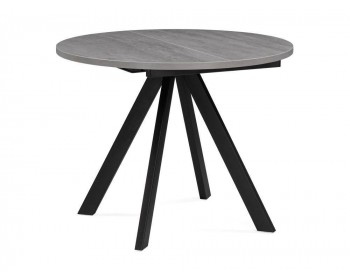 Обеденный стол Трейси 90(120)х90х76 бетон / черный деревянный