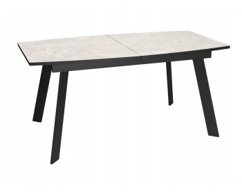 Кухонный стол DikLine XL160 хромикс белый/черный / опоры черные