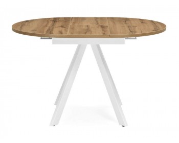 Обеденный стол Трейси 90(120)х90х76 дуб вотан / белый деревянный