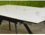 Стол DikLine UK120 Керамика Белый мрамор/подье черное/опоры  распродажа