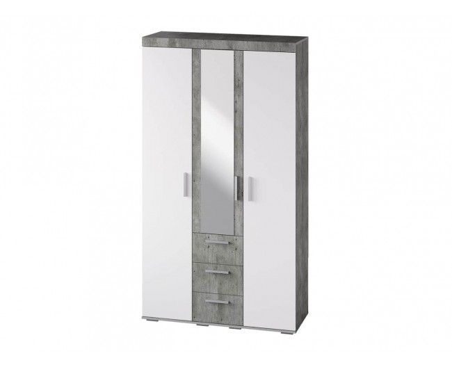 Шкаф для одежды и белья Инстайл ШК-30, бетон/белый фото