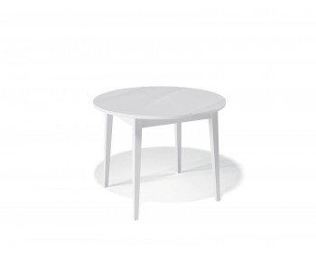 Обеденный стол KENNER 1000 М белый/стекло белое сатин