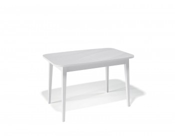 Обеденный стол KENNER 1200M белый/стекло белое сатин