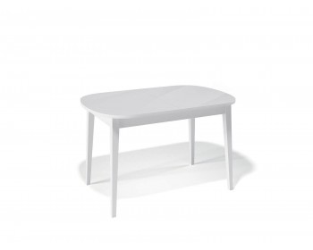 Обеденный стол KENNER 1300 М белый/стекло белое сатин