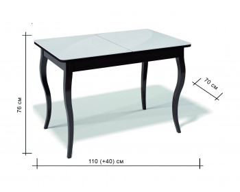 Стол KENNER 1100С венге/стекло белое сатин