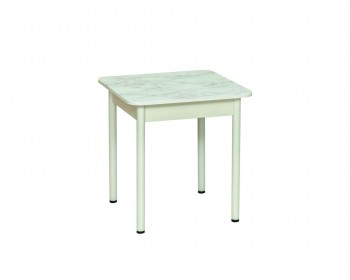 Кухонный стол квадратный Аппетит 55.01 Мрамор белый / Металл белый