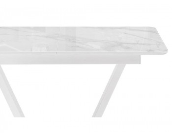 Обеденный стол Бугун 120х80х77 белый мрамор / белый стеклянный