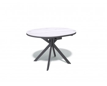 Обеденный стол KENNER DO1100 черный/керамика мрамор белый