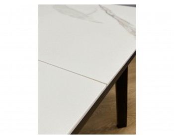 Обеденный стол KENNER AA1200 черный/керамика мрамор белый