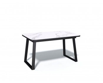 Обеденный стол KENNER AZ1200 черный/керамика мрамор белый