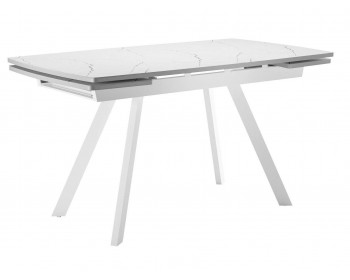 Обеденный стол DikLine UK120 Керамика Белый мрамор/подье белое/опоры б