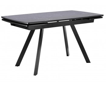 Обеденный стол DikLine UK120 Керамика Серый мрамор/подье черное/опоры