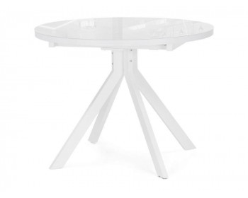 Обеденный стол Веллор 100(135)х100х78 белый деревянный