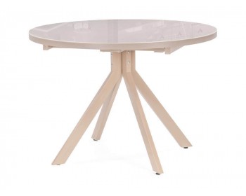 Обеденный стол Веллор 100(135)х100х78 капучино деревянный