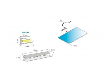 Диван Клипса светодиодная для стеклянных полок