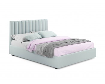 Мягкая кровать Olivia 1400 серая с подъемным механизмом