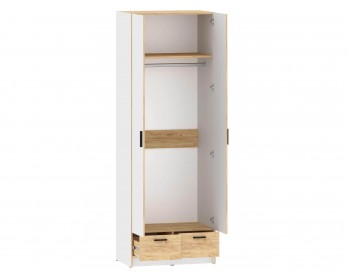 Распашной шкаф НМ 011.80 для одежды Оттавия Белый/Дуб золотой