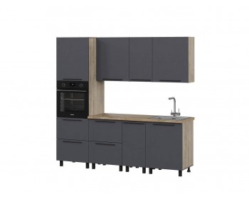 Кухонный гарнитур Этна 2.2 м. Комплект 1, софт графит