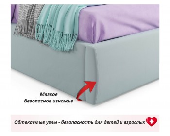 Мягкая кровать "Stefani" 1400 мята пастель с подъемным механизмом