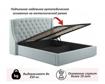 Мягкая кровать "Stefani" 1600 мята пастель с подъемным механизмом с орт.матрасом PROMO B COCOS
