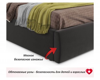 Мягкая кровать "Stefani" 1600 шоколад с подъемным механизмом с орт.матрасом АСТРА