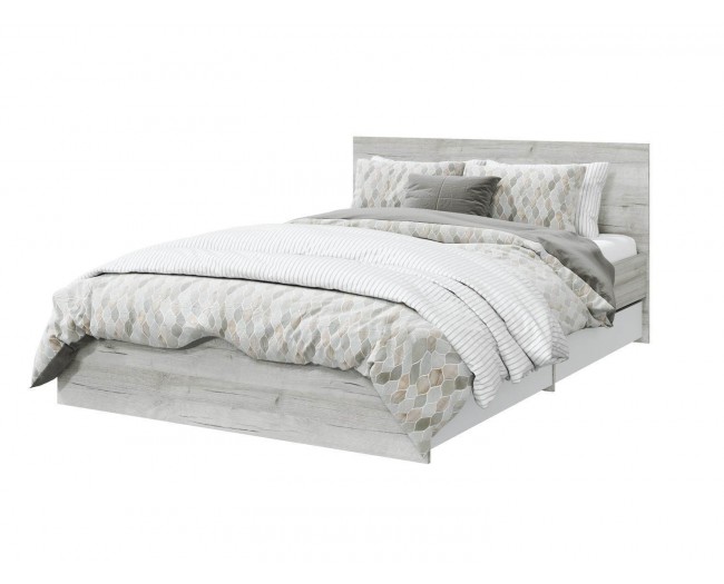 Кровать с латами и ящиками Лори 140х200, дуб серый фото
