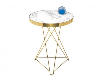 Обеденный стол Milena white / gold деревянный