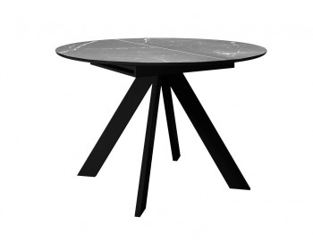 Кухонный стол DikLine SKC100 d1000 Керамика Серый мрамор/подье черное