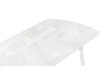 Обеденный стол Бейкер 120(152)х70х75 белый стеклянный
