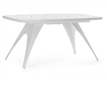 Кухонный стол Лардж 160(200)х90х76 monte belo / белый стеклянный