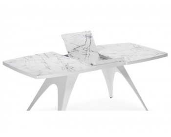 Кухонный стол Лардж 160(200)х90х76 monte belo / белый стеклянный
