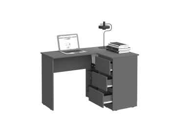 Компьютерный стол Челси письменный угловой (Ш) (Белый глянец холодный, дуб со