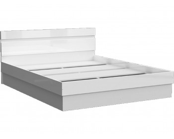 Кровать Челси 1,4м (Белый глянец холодный, белый) (Белый глянец,