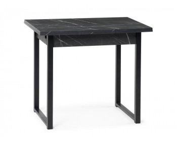 Кухонный стол Форли 90(150)х67 мрамор черный / черный матовый деревянный