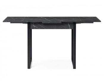 Кухонный стол Форли 90(150)х67 мрамор черный / черный матовый деревянный